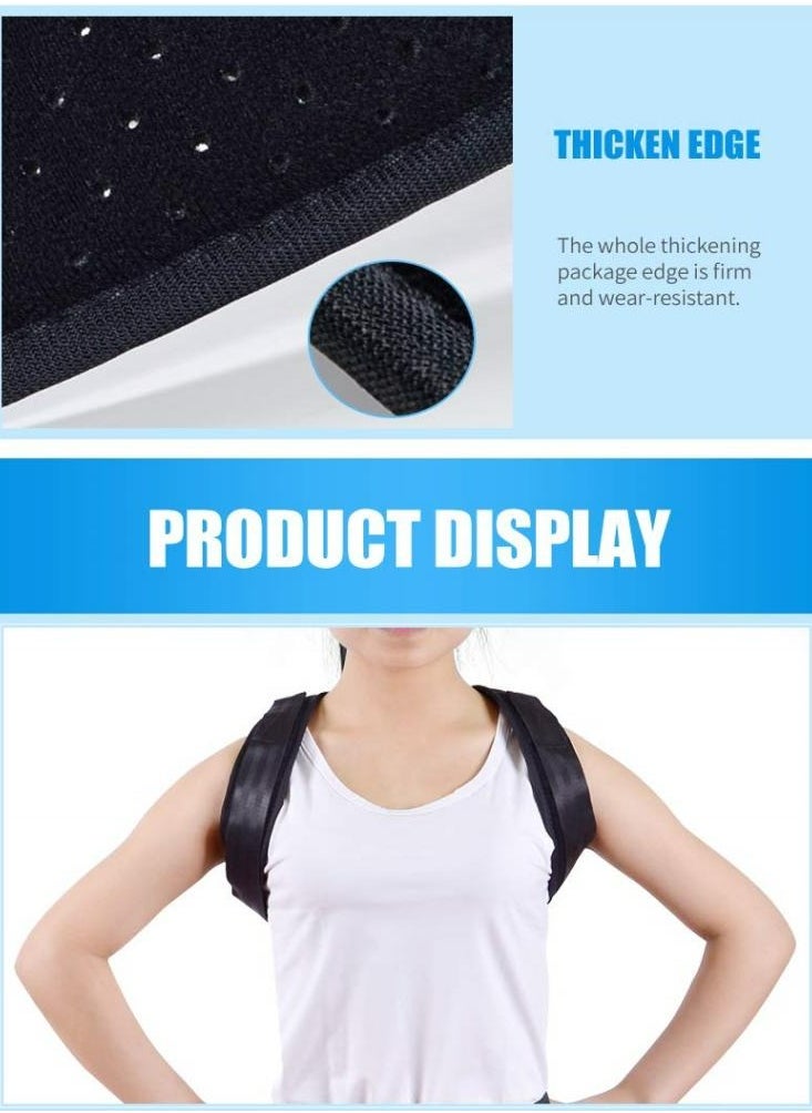 Oasisgalore - Back Brace Anti-Hunchback Orthotic Band Seated Standing Position Corrective Orthotic Adult Breathable Invisible Orthotic Band Back Adjustable,Black - Image 1