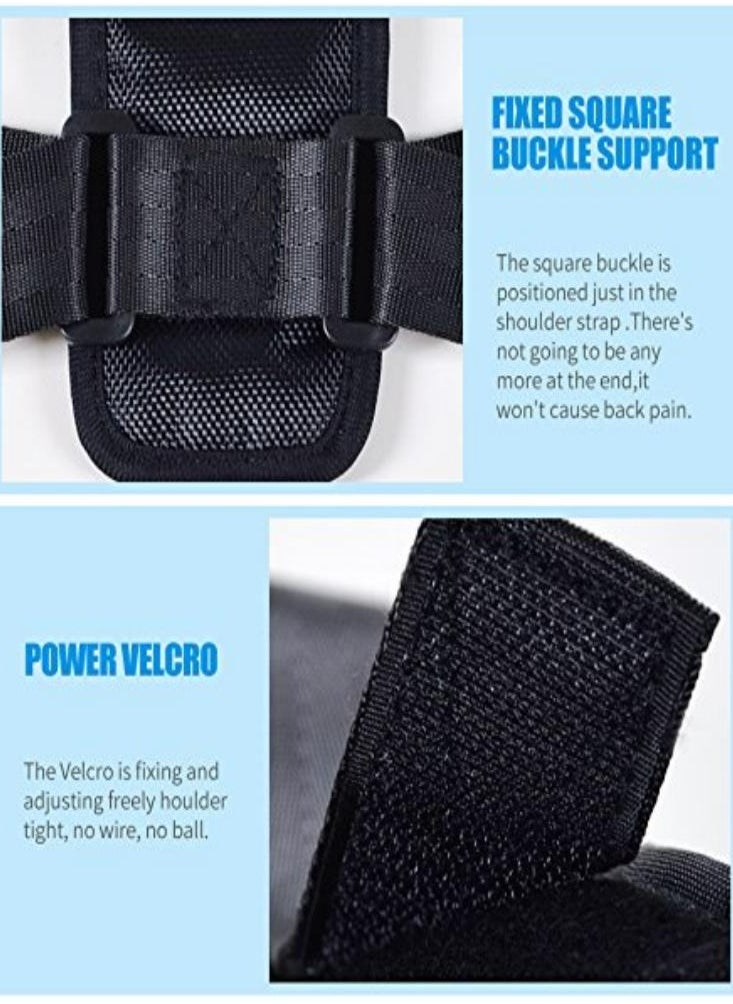 Oasisgalore - Back Brace Anti-Hunchback Orthotic Band Seated Standing Position Corrective Orthotic Adult Breathable Invisible Orthotic Band Back Adjustable,Black - Image 1