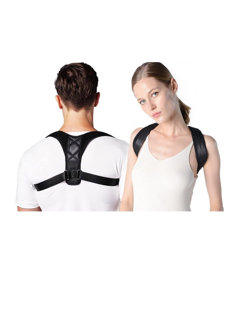 Oasisgalore - Back Brace Anti-Hunchback Orthotic Band Seated Standing Position Corrective Orthotic Adult Breathable Invisible Orthotic Band Back Adjustable,Black - Image 1