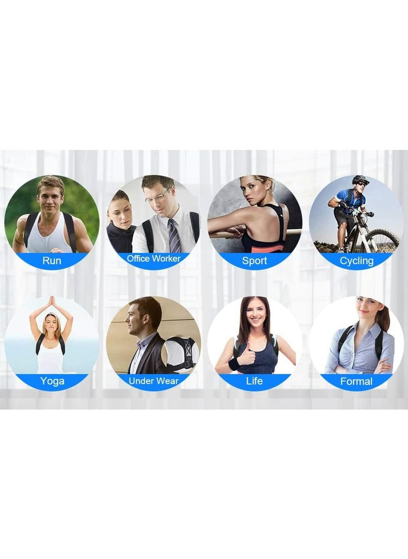 Oasisgalore - Back Brace Anti-Hunchback Orthotic Band Seated Standing Position Corrective Orthotic Adult Breathable Invisible Orthotic Band Back Adjustable,Black - Image 1