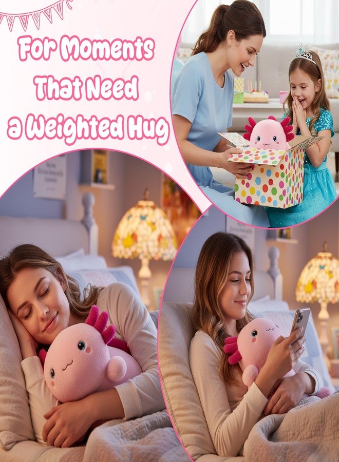 SQEQE Weighted Stuffed Animal Axolotl, Soft Weighted Axolotl Plush Toy, Cute Hugging Pillow Gift for Kids Adults, Home Decoration Birthday Present 9.8 Inch, 0.8 Lb - Image 5