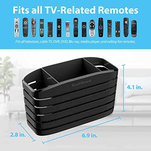 TotalMount Remote Control Holder – Premium Quality and Extra Stable to Place Near Your TV, Bed, or Table (Large – Fits Four Remotes, Premium Black) - Image 3