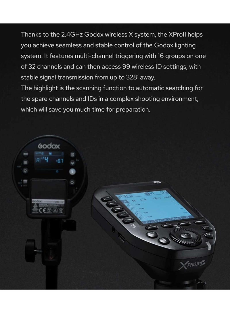 Godox XPro-S Compatible for Sony TTL Wireless Flash Transmitter Trigger 1/8000s HSS TTL-Convert-Manual Function Large LCD Screen Slanted Design 11 Customizable Functions 5 Dedicated Group Buttons  - Image 4