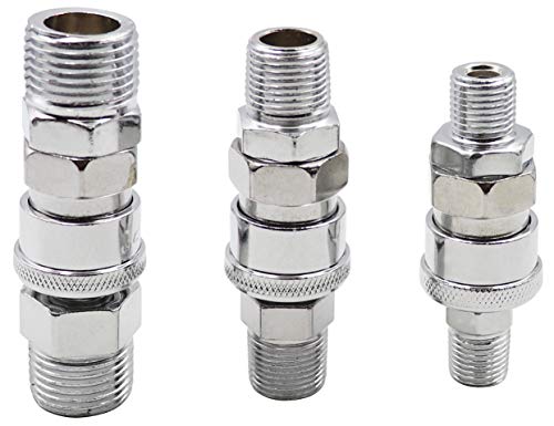LBY Air Coupler and Plug Kit, Industrial Type C Air Hose Fittings, Compressor Pneumatic Connector, SM20/30/40 + PM20/30/40 Quick-Connect Accessories Kit, Pack of 6 - Image 3