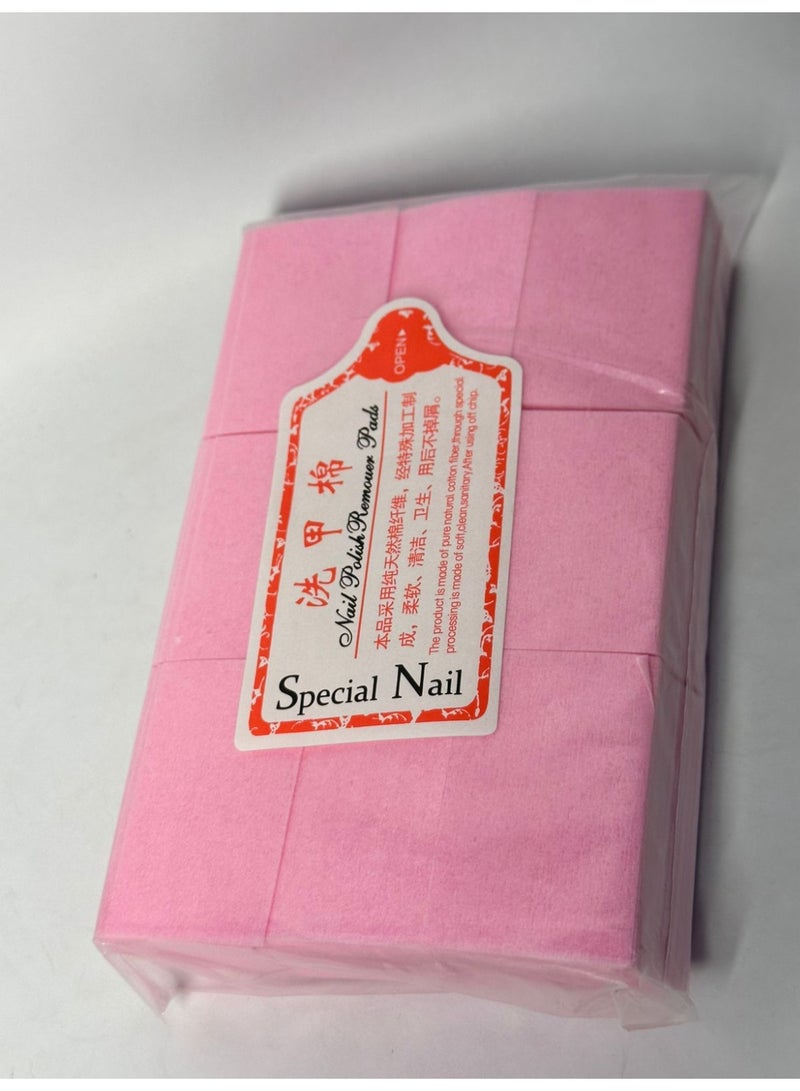 1000 Pieces Pink Gel Nail Polish Remover Cotton Pads Nail Wipes Lint-Free Cleaner Manicure Nail Cleaning Tools - Image 2