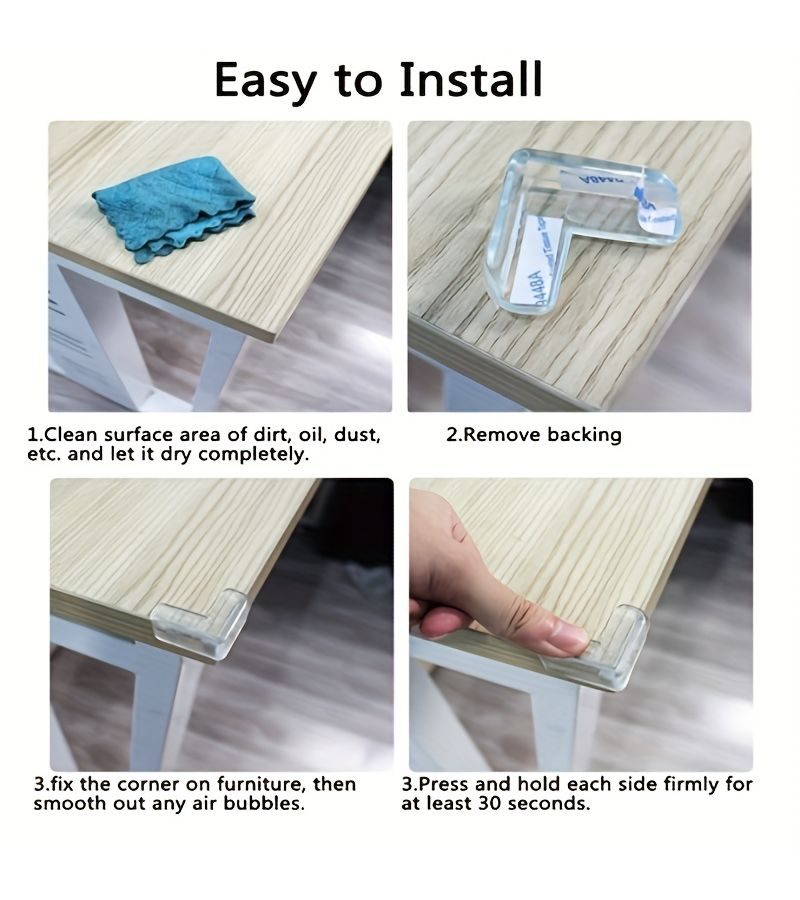 12pcs Clear Corner Guards High Resistant Adhesive for Furniture Table Glass Cabinet - Image 5