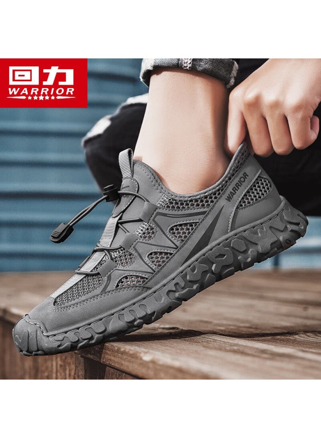 Warrior Men's Summer Breathable Slip-on Hollow Hiking Shoes G627c Dark Gray Size 40 Runs Large, Recommend Ordering One Size Smaller