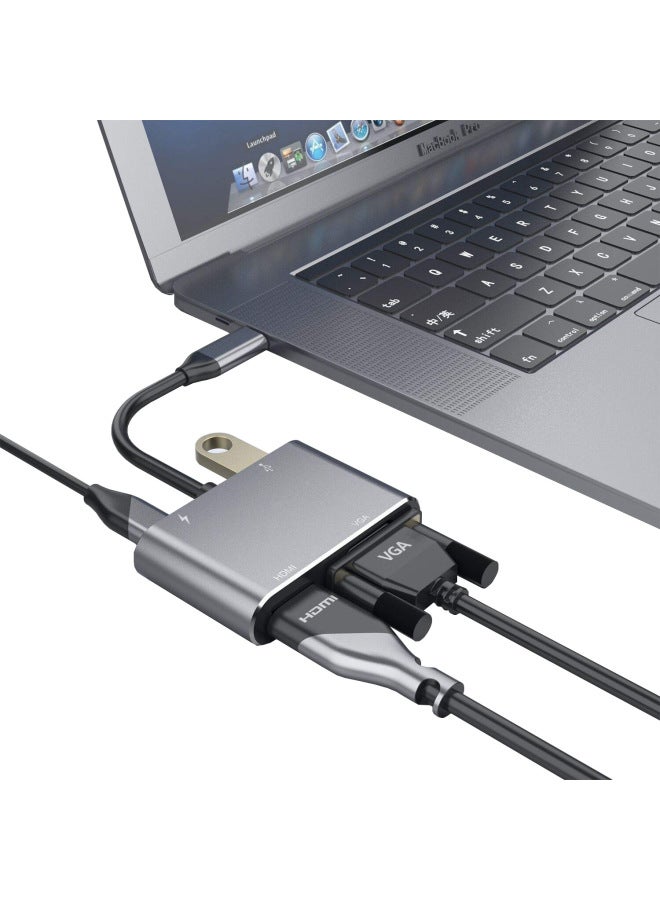 JM Four-in-one Expansion Dock Type-c To Hdmi Vga Expansion Support Nintendo Usb3.0pd Fast Charge Converter - Image 5