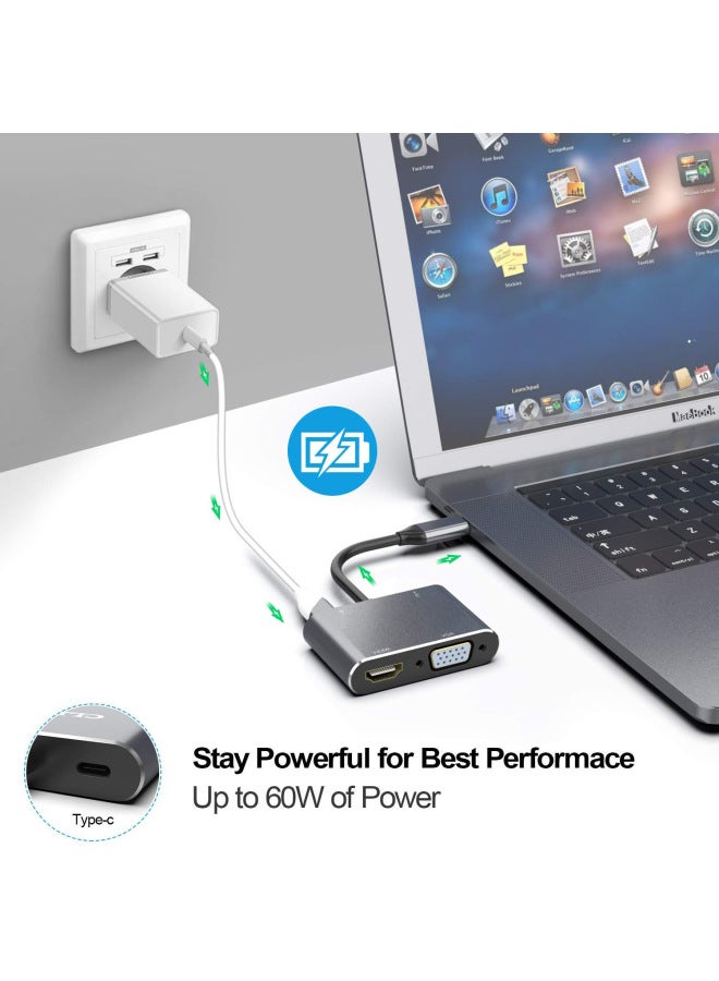 JM Four-in-one Expansion Dock Type-c To Hdmi Vga Expansion Support Nintendo Usb3.0pd Fast Charge Converter - Image 2