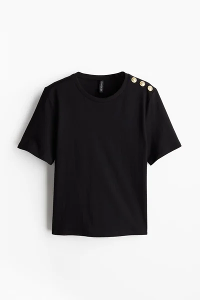 H&M Button-Detail T-Shirt