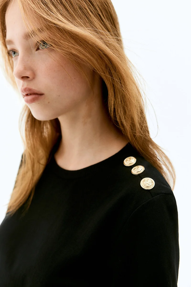 H&M Button-Detail T-Shirt