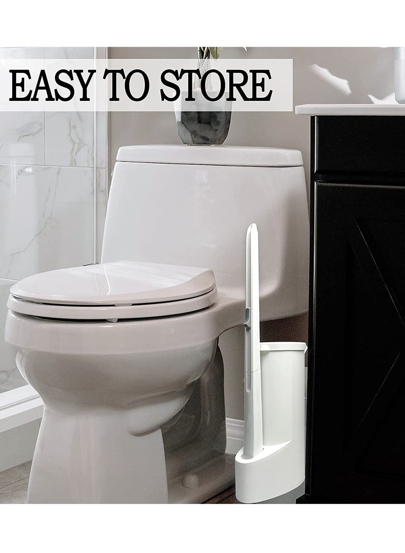 Excefore عصا فرشاة المرحاض، فرشاة مرحاض قابلة للتخلص منها وحامل مع 16 عبوة استبدال، تحتوي على محلول تنظيف مركّز، مجموعة تنظيف المرحاض والحمام - Image 2