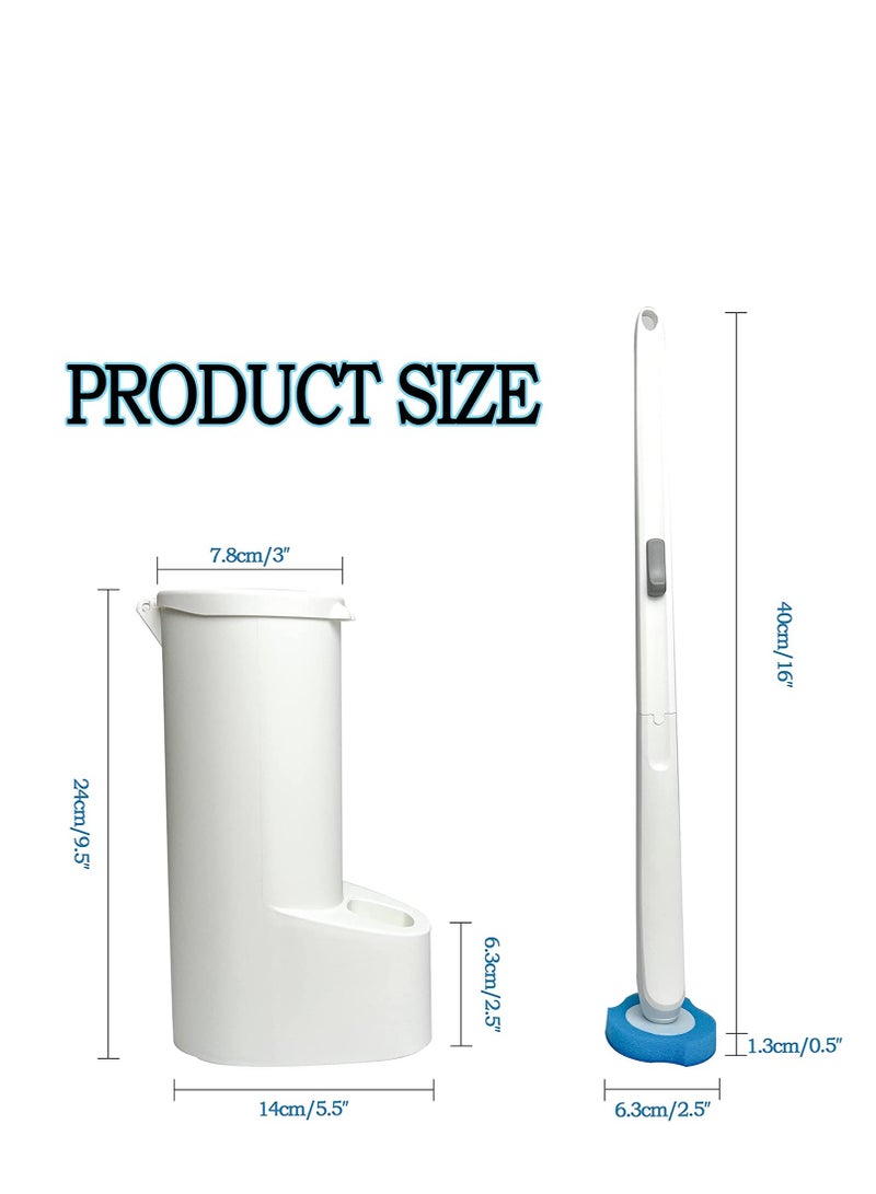 Excefore عصا فرشاة المرحاض، فرشاة مرحاض قابلة للتخلص منها وحامل مع 16 عبوة استبدال، تحتوي على محلول تنظيف مركّز، مجموعة تنظيف المرحاض والحمام - Image 5