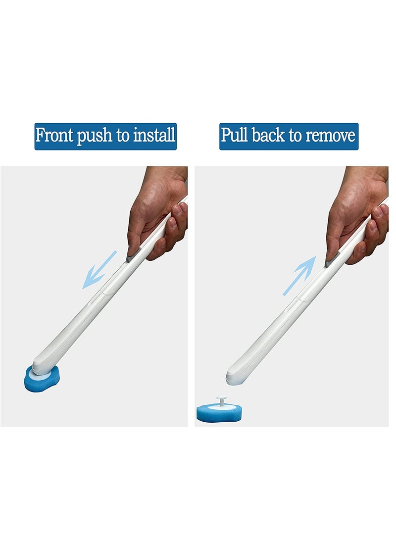 Excefore عصا فرشاة المرحاض، فرشاة مرحاض قابلة للتخلص منها وحامل مع 16 عبوة استبدال، تحتوي على محلول تنظيف مركّز، مجموعة تنظيف المرحاض والحمام - Image 3