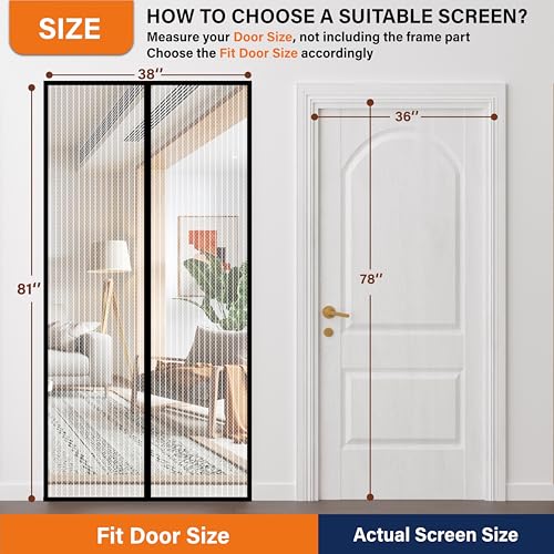 Mdavo Magnetic Screen Door，Screen Door Mesh，Keep Bugs Out, Heavy-Duty Mesh Curtain,Pet and Kid Friendly, Works with Front Doors, Sliding Doors - Image 2