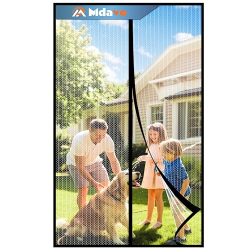 Mdavo Magnetic Screen Door，Screen Door Mesh，Keep Bugs Out, Heavy-Duty Mesh Curtain,Pet and Kid Friendly, Works with Front Doors, Sliding Doors - Image 1