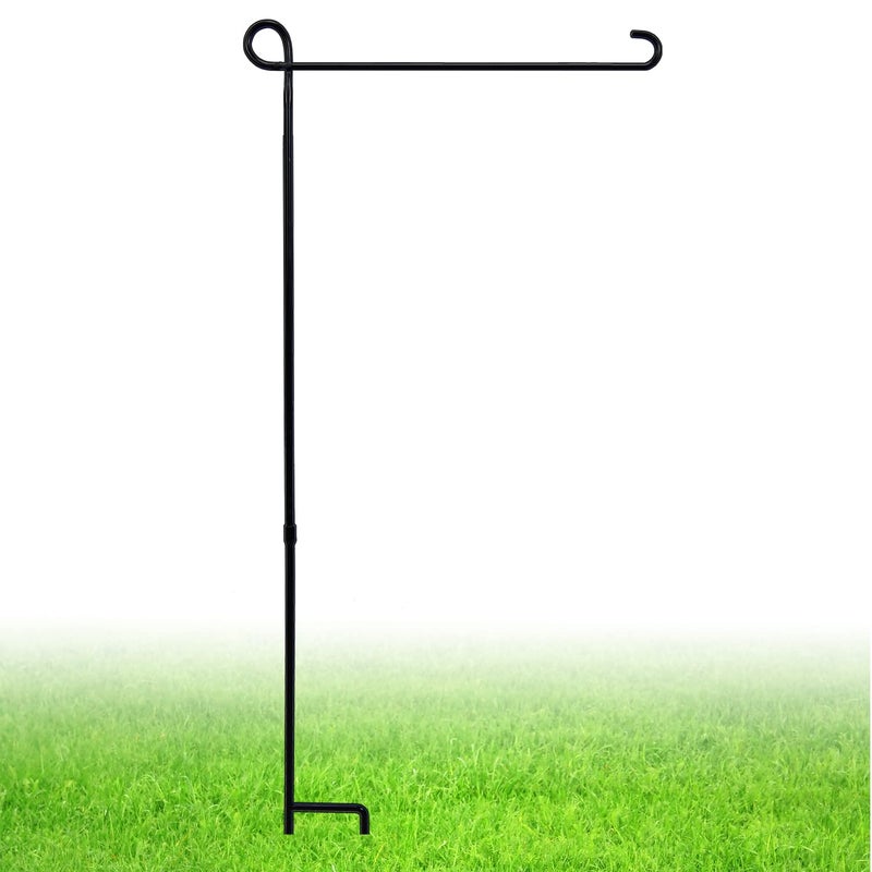 ESTTOP Garden Flag Stand, Thickened Pole Sturdy Straight Premium Metal Yard Flag Holder Weather-Proof Flagpole Seasonal Garden Flag, Christmas Garden Flag, Outdoor Decor Decoration - Image 1