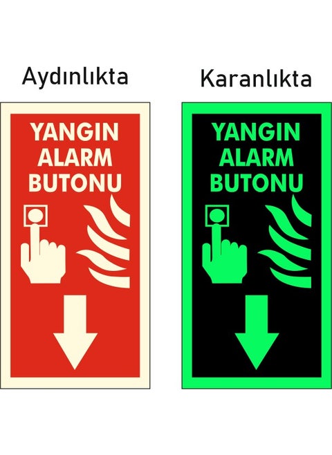 Photolumen Phosphorescent Fire Alarm Button Sign
