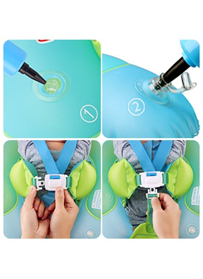 Baby Swimming Ring,Inflatable Baby Swimming Pool Floating Ring,Helps Babies Learn to Swim,Suitable for Infants Aged 3-12 Months Old(First Generation Simple Blue)
