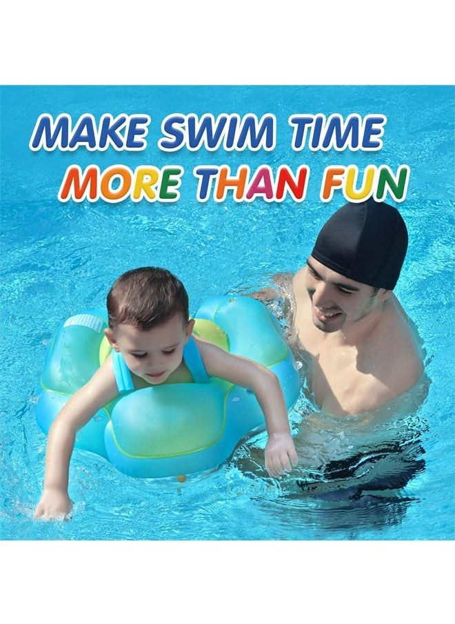 Baby Swimming Ring,Inflatable Baby Swimming Pool Floating Ring,Helps Babies Learn to Swim,Suitable for Infants Aged 3-12 Months Old(First Generation Simple Blue)