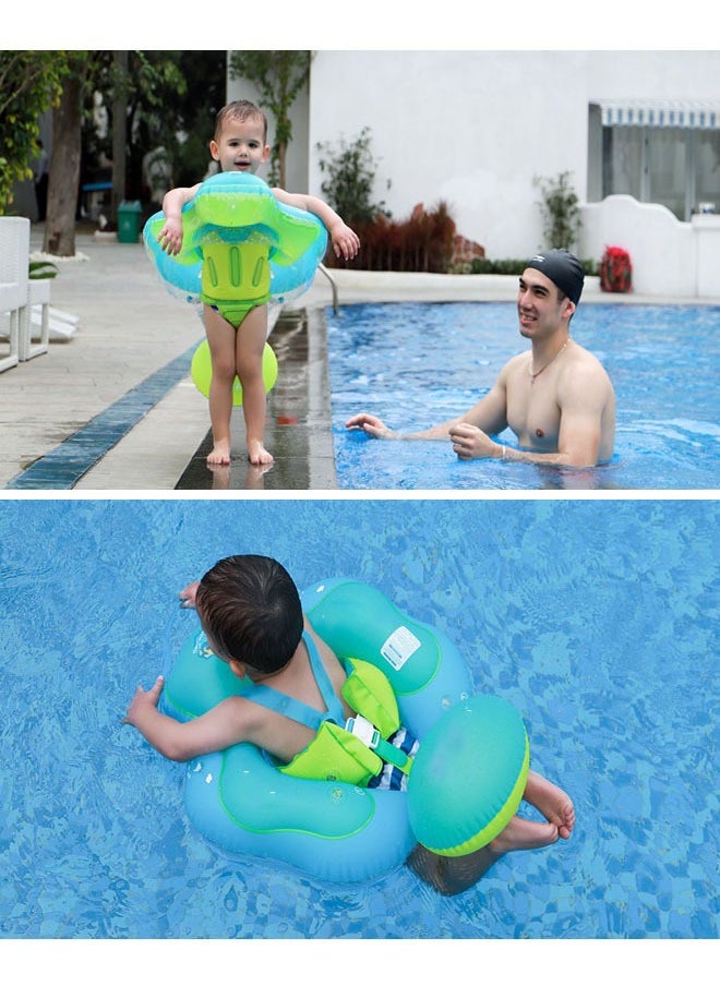 Baby Swimming Ring,Inflatable Baby Swimming Pool Floating Ring,Helps Babies Learn to Swim,Suitable for Infants Aged 3-12 Months Old(First Generation Simple Blue)