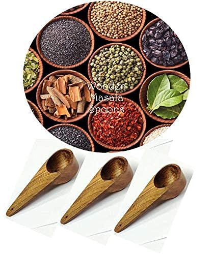 ARMAN SPOONS - Believe in Quality Teak Wood Handmade Wooden Masala Spoon for Small Containers (8.5 cm Long) -Set of 24 - Image 3