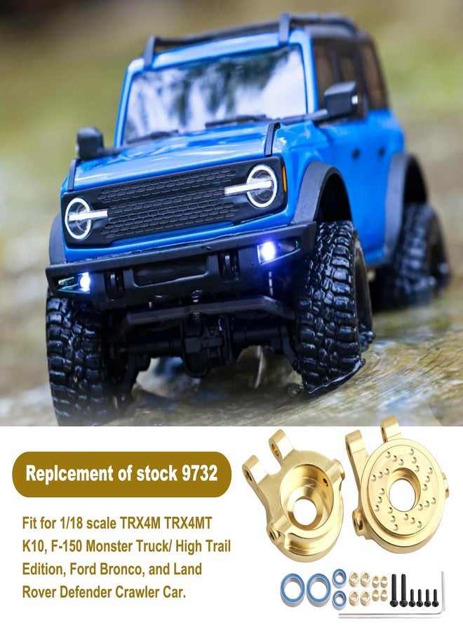 CrazyHobby قطع غيار ترقية سيارات التحكم عن بعد من CrazyHobby، قطع توجيه نحاسية شديدة التحمل لسيارات TRX4M وTRX4MT وBronco وDefender وK10 High Trail وF150 بمقياس 1/18 (ذهبي) - Image 4