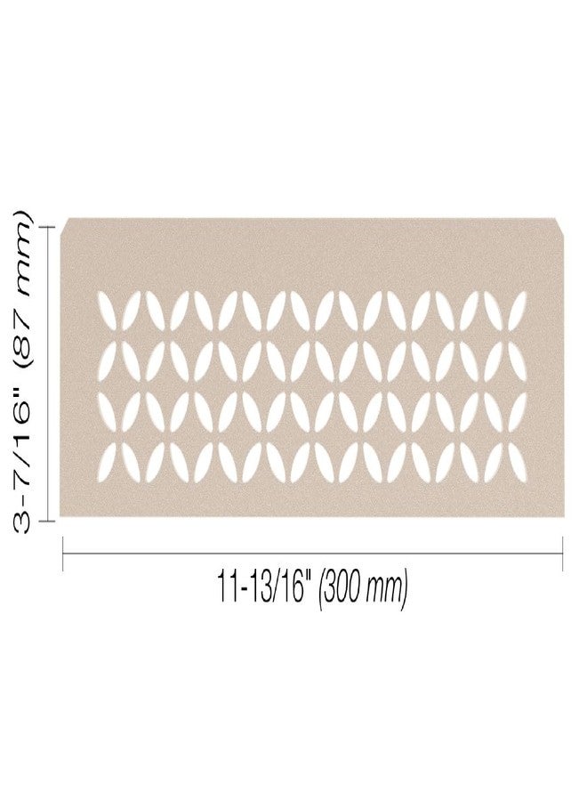 Schluter Rectangular Shelf for Prefabricated Kerdi Board SN/-SNLT Niches - 4mm Thick, Floral Design, Aluminum Material, Cream Finish - SNS1D5TSC - Image 2