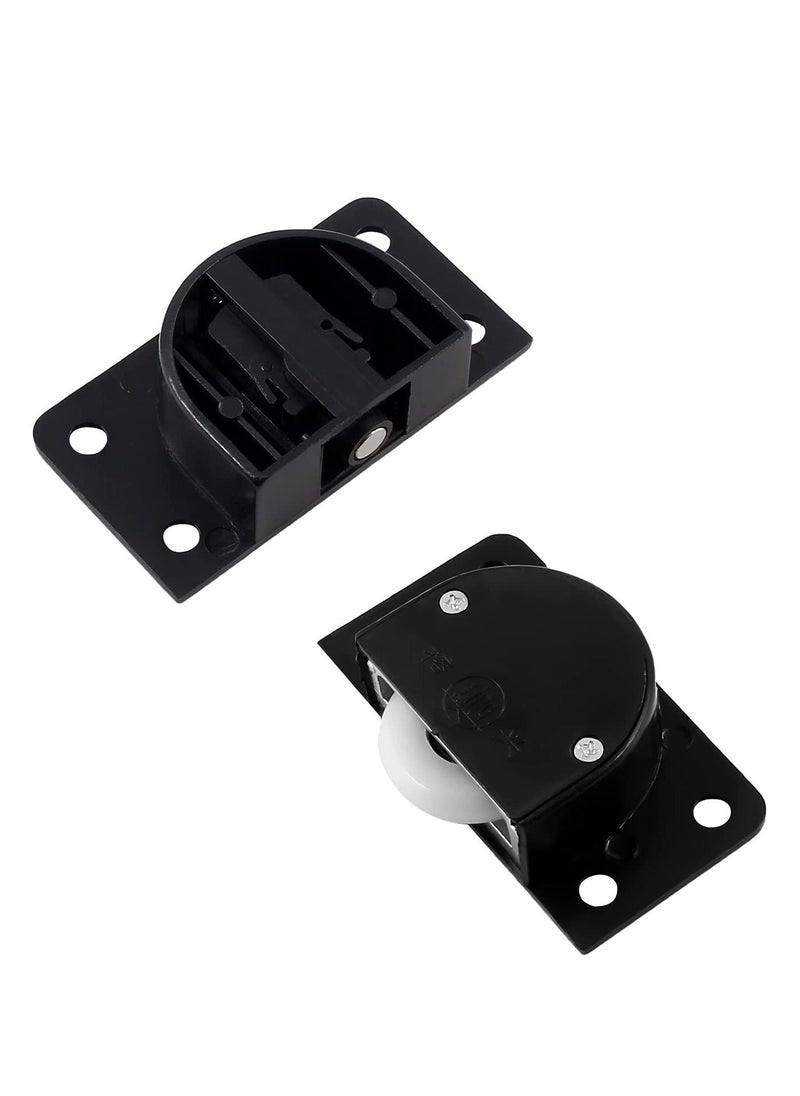 SYOSI Sliding Door Pulley, Plastic Sliding Door Roller, Made of Thickened Plastic, Nylon Material Pulley, for Cabinet Barn Door Wardrobe Closet, Silent Sliding, Wear-Resistant and Durable (Black) (4 Pairs)  - Image 1