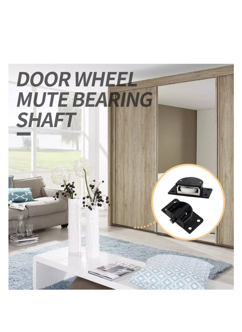 SYOSI Sliding Door Pulley, Plastic Sliding Door Roller, Made of Thickened Plastic, Nylon Material Pulley, for Cabinet Barn Door Wardrobe Closet, Silent Sliding, Wear-Resistant and Durable (Black) (4 Pairs)  - Image 5