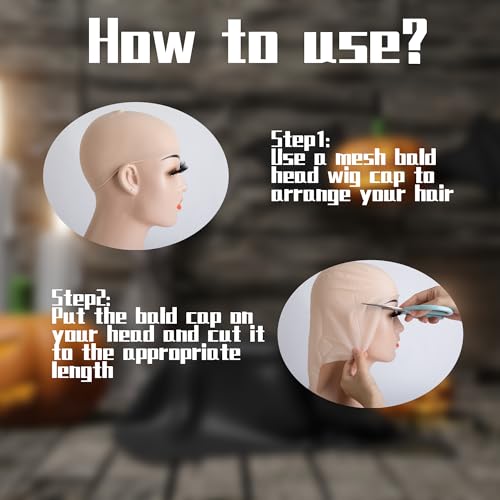 Iceyyyy 6 Piece Bald Cap for Adults - Latex Bald Cap with Head Wig Cap Costume Accessory for Halloween Theme Party Decorations Supplies - Image 4