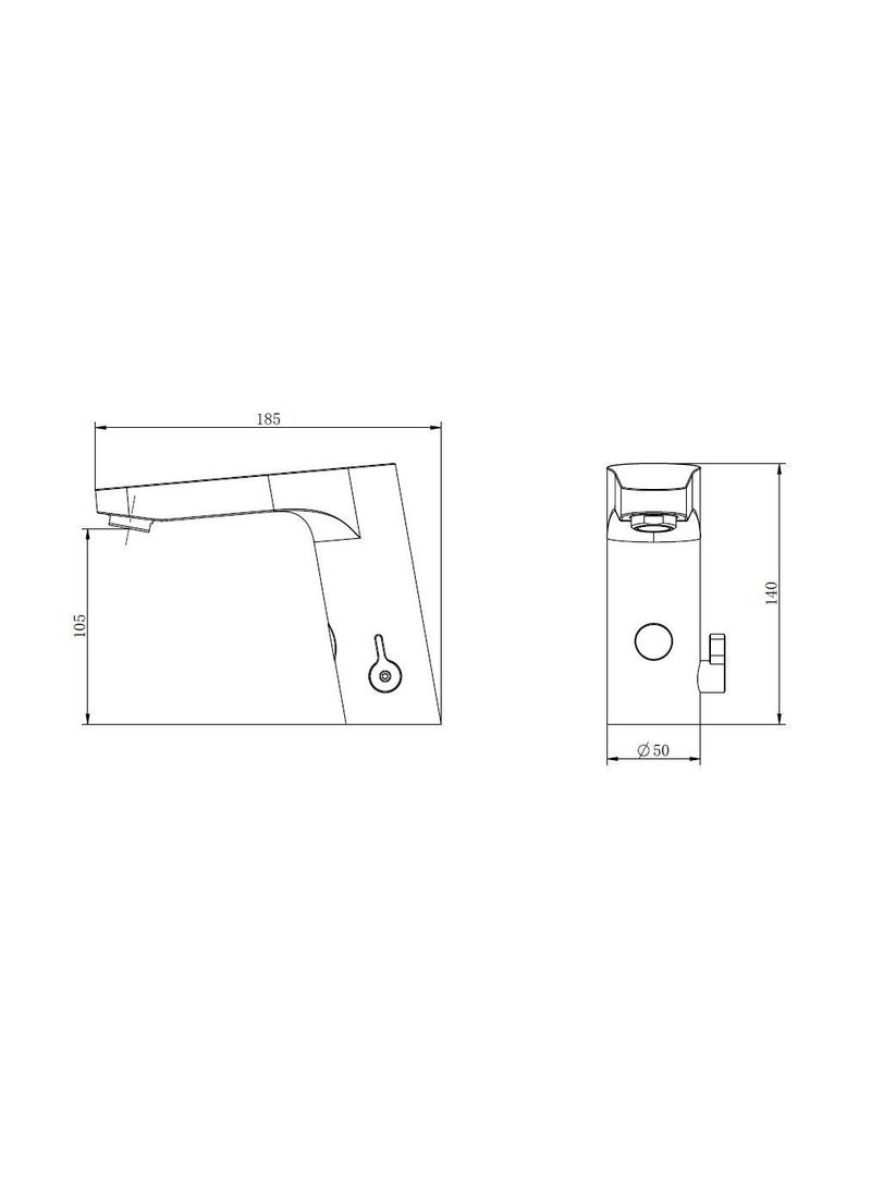 HESANIT 4001E Sensor Faucet for Washbasin, Touchless Infrared Tap, Temperature Control, Water Saving, Premium Steel Brushed Finish - Image 3