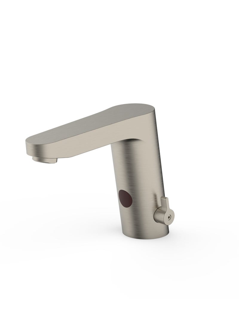 HESANIT 4001E Sensor Faucet for Washbasin, Touchless Infrared Tap, Temperature Control, Water Saving, Premium Steel Brushed Finish - Image 1