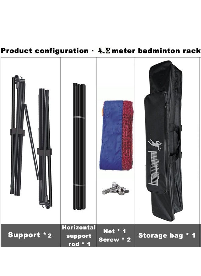 founder Portable Badminton Tennis Net Set Equipment,Tennis Net with Height Adjustable Stand and Carry Bag, Easy to Assemble Nets for Kids & Adults Tennis, Pickleball, Badminton or Volleyball(4.2m)  - Image 5