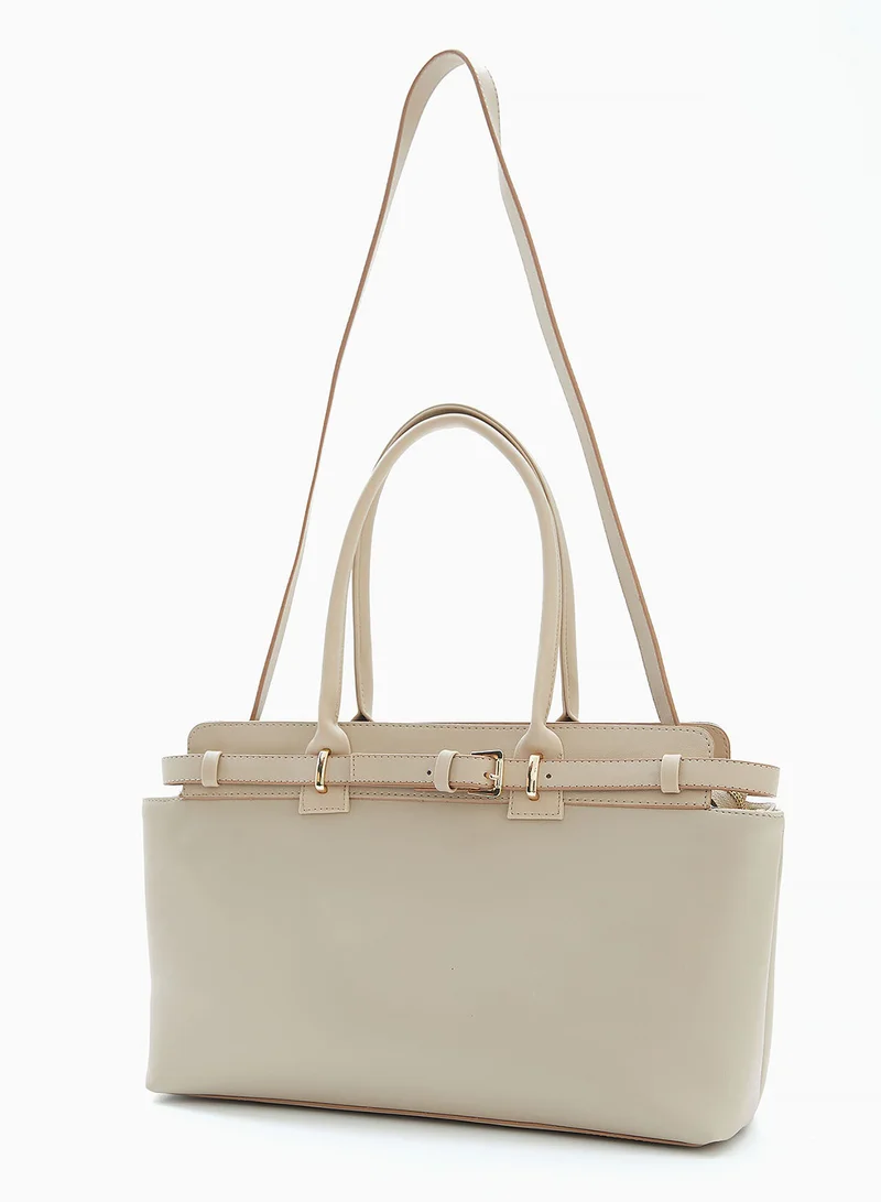 Wecre8 Beige Belt Tote Bag