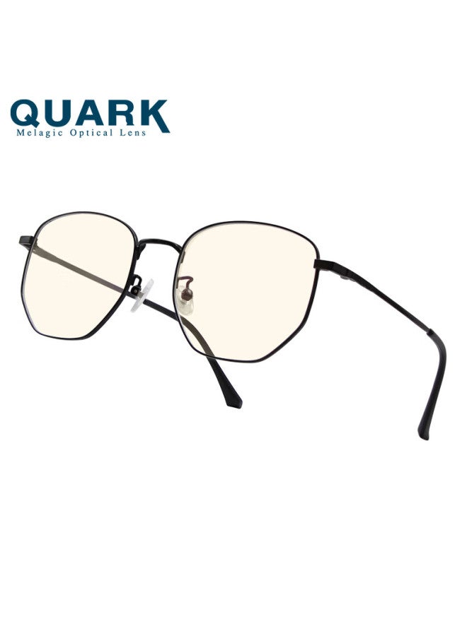 Quark Blue Light Blocking Glasses Anti-Radiation Computer Eyewear Office Ultra-Light Polygon Non-Prescription Clear Lens Unisex T823C1 - Image 4