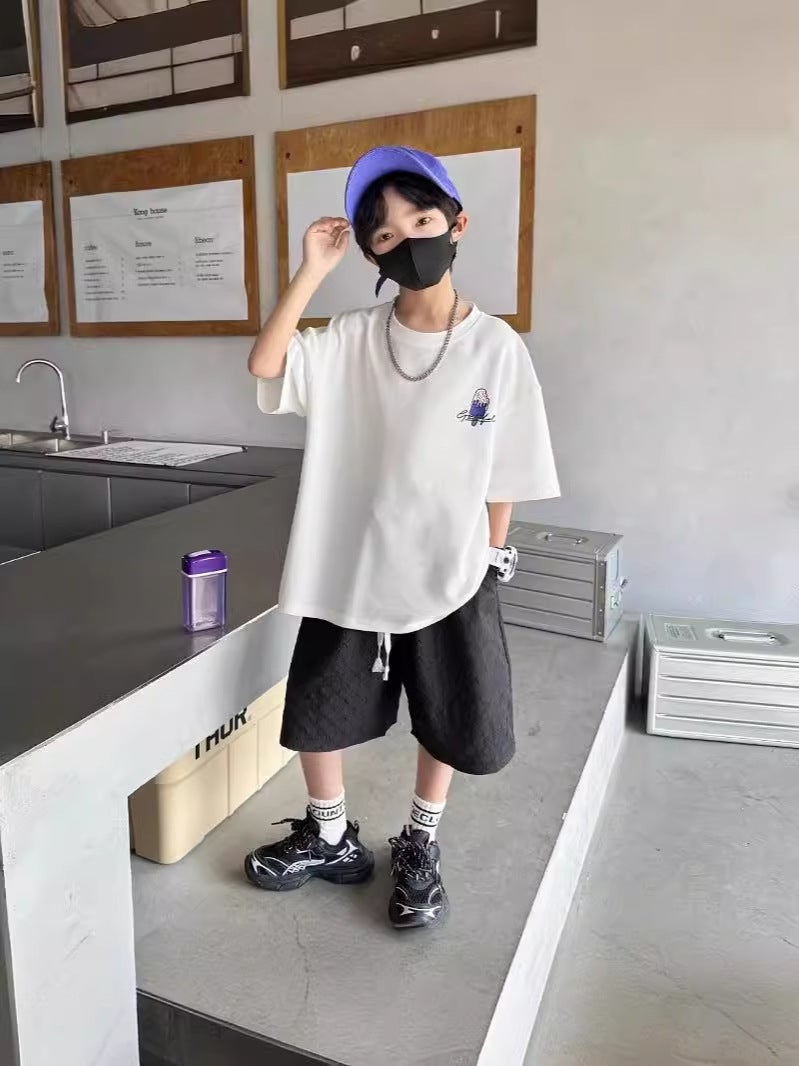 Summer Pure Cotton Short-Sleeved T-Shirt For Middle And Large Children 2026 New Style Kidsren'S Boys' Summer Clothing Handsome Half-Sleeved T-Shirt Top - Image 5