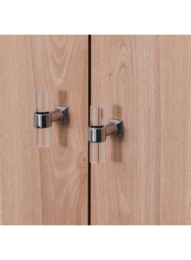 DANUBE HOME FrazerÂ 6 Door Wardrobe With 2 Inner Drawers Extra Sturdy Closet Clothes Storage Cupboard Modern Design Space Saving Door Cabinet For Bedroom - White/Natural Oak - Image 2