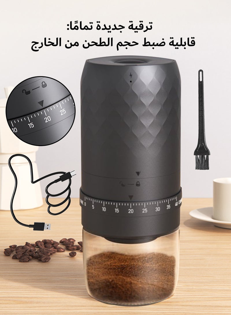 DOSCHER Portable V60 Burr Coffee Grinder with 40 Adjustable Settings & 35g Capacity, 1800mAh Rechargeable Coffee Bean Grinder with Conical Ceramic Burr, for Travel, Camping, Office, Espresso, etc - 3AW - Image 1
