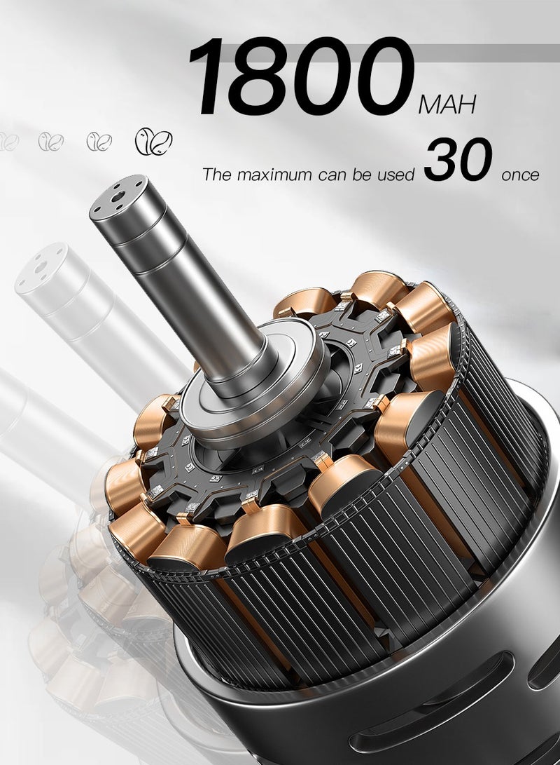 DOSCHER Portable V60 Burr Coffee Grinder with 40 Adjustable Settings & 35g Capacity, 1800mAh Rechargeable Coffee Bean Grinder with Conical Ceramic Burr, for Travel, Camping, Office, Espresso, etc - 3AW - Image 2