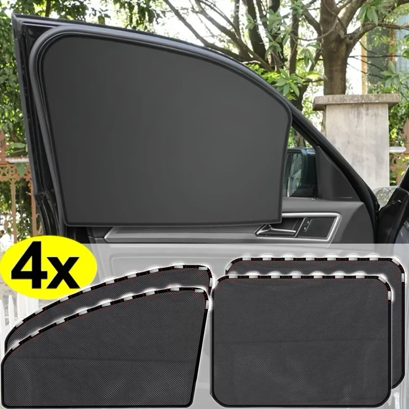 Magnetic Car Window Shade Front And Back 4 Piece Set Heavy Duty Mesh Cover For All Car Models Trucks SUVs Heat Insulation Anti Glare Protective Privacy Screen Easy Install Remove - Image 4