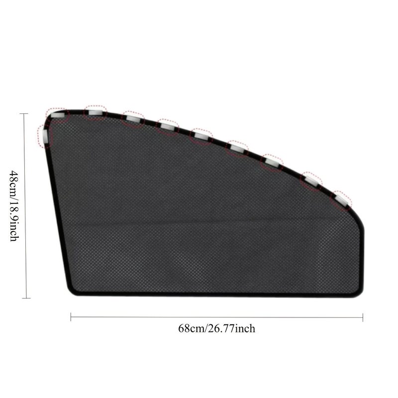 Magnetic Car Window Shade Front And Back 4 Piece Set Heavy Duty Mesh Cover For All Car Models Trucks SUVs Heat Insulation Anti Glare Protective Privacy Screen Easy Install Remove - Image 2