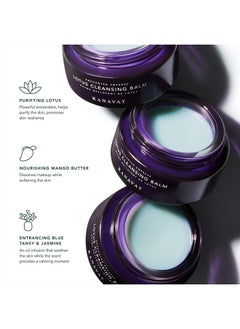 RANAVAT BOTANICS Ranavat Lotus Facial Cleansing Balm Gel To Milk Makeup Remover Balm For Balanced & Restored Skin Resurfacing Skin Cleanser With Blue Tansy Oil + Jasmine Suitable For All Skin Types (3.4 Oz)  - Image 4