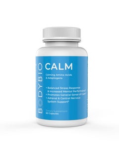 Calm Stress Relief Supplement 60 Capsules ; Mood Booster ; Rhodiola + Taurine ; Central Nervous System Support ; Calming Amino Acids & Adaptogens ;Stress Relief & Everyday Calm