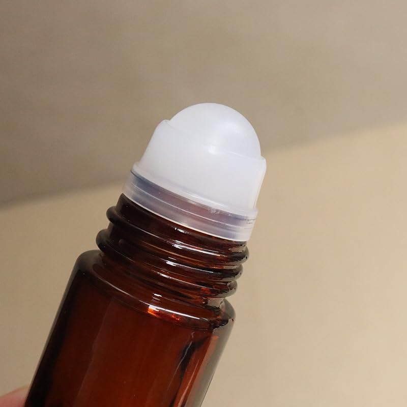 Wpppan 2Pcs Brown 50ml Glass Essential Oil Roller Bottles Refillable Roll on Bottles Empty Deodorant Bottle Containers Rollerball for Fragrance Roller Refillable Containers Accessories - Image 4