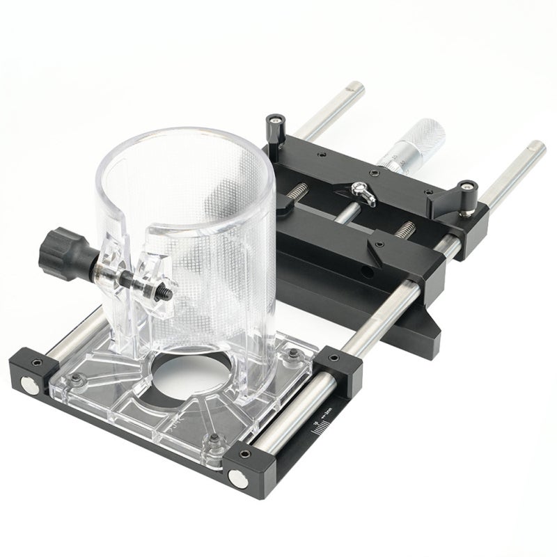 Trimming Guide: Aluminum Alloy - Fine Tuning Precision Adjustment Woodworking Tool for Woodworking Enthusiasts, High Stability & Clear Engraved Scale, Fits 65mm Diameter Trimmers - Image 1