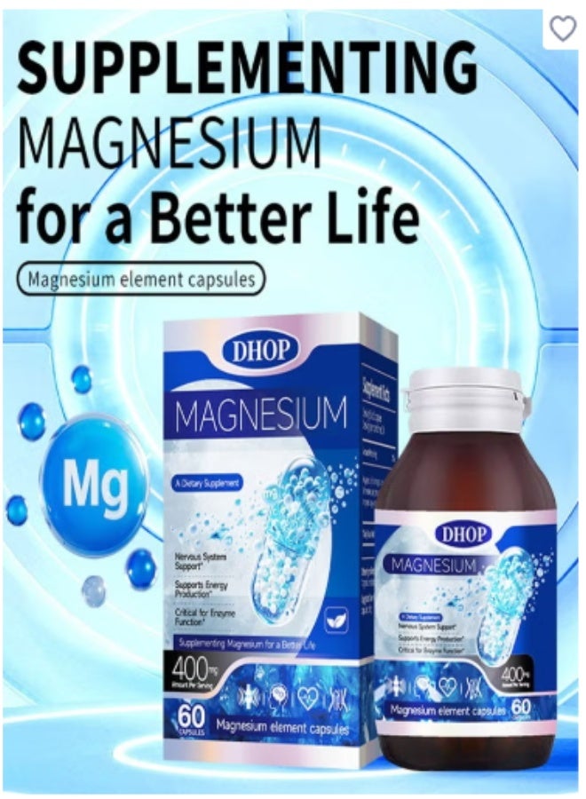 DHOP Magnesium Glycinate High Absorption 400MG 60 Veg Capsules - Image 4