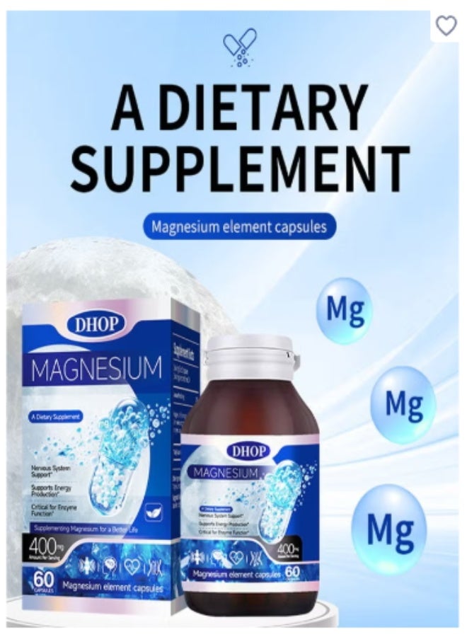 DHOP Magnesium Glycinate High Absorption 400MG 60 Veg Capsules - Image 3