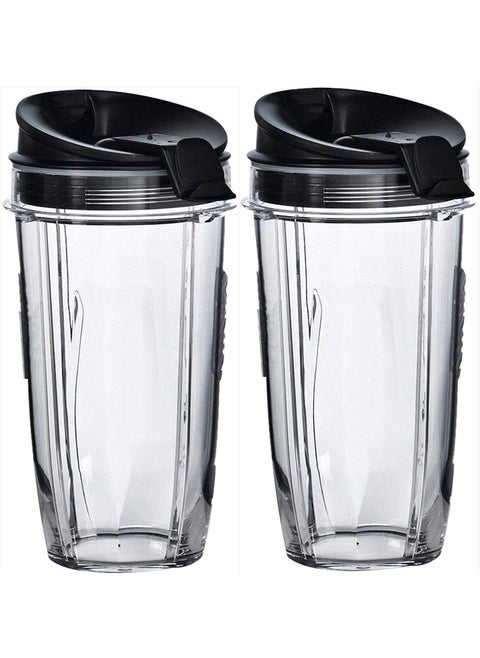 24 oz Blender Cups with Sip  Seal Lid 2Pack  Compatible Replacement for Personal Blenders  BPAFree LeakProof Portable Smoothie Shake Travel Bottles