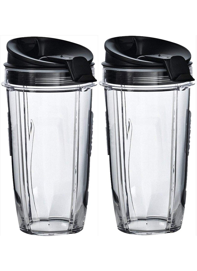 BeenTool - 24 oz Blender Cups with Sip  Seal Lid 2Pack  Compatible Replacement for Personal Blenders  BPAFree LeakProof Portable Smoothie Shake Travel Bottles - Image 1